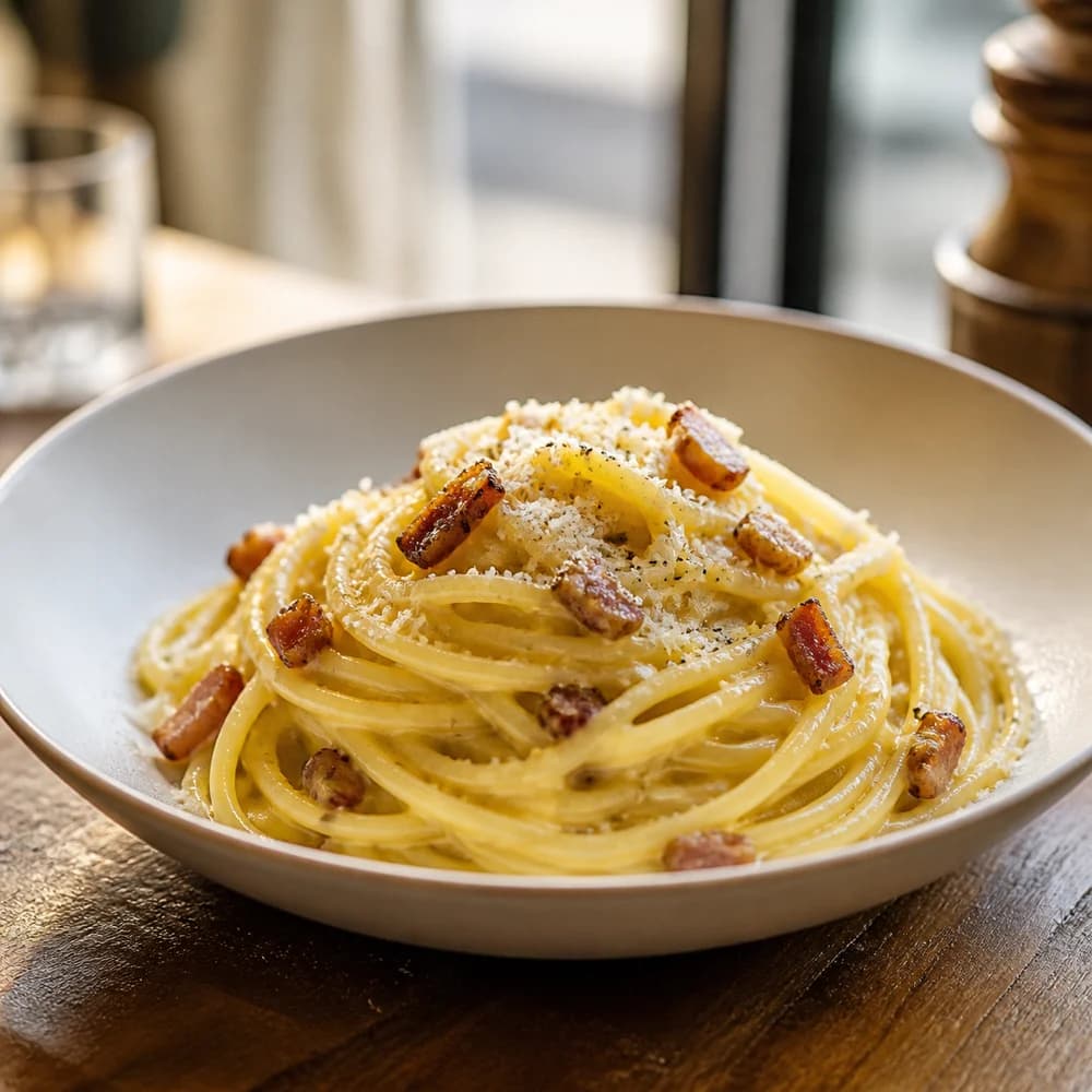 Creamy spaghetti carbonara